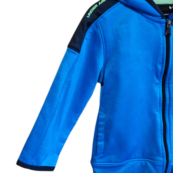 Under Armour Toddler Full Zip Sweatshirt Blue Boy's Size 24 Months - Picture 3 of 7
